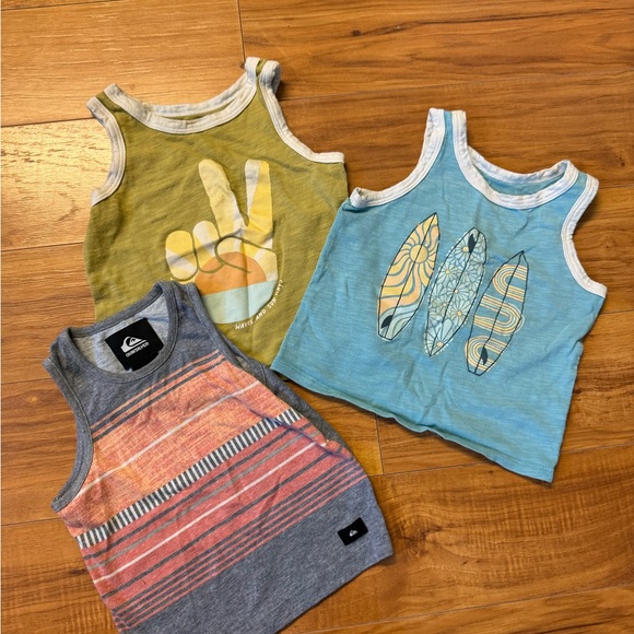 Quiksilver and Little Co Kids' Tank Tops - Blue, Green, and Gray - Picture 1 of 4